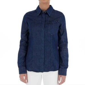 G-Star Raw Tacoma Classic Tapered Covered Snap Closure Denim Shirt Size M